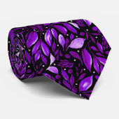 Violet Dream - Schwarz & Lila Botanisch Krawatte (Gerollt)