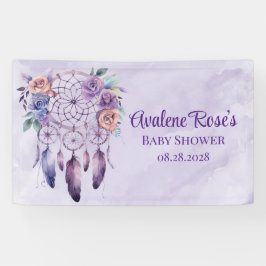 Violet Dreamcatcher und Blume Girl Baby Dusche Banner