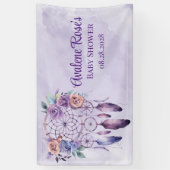 Violet Dreamcatcher und Blume Girl Baby Dusche Banner (Vertikal)