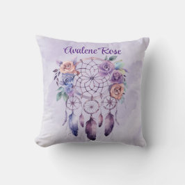 Violet Dreamcatcher und Blume Girl Baby Dusche Kissen