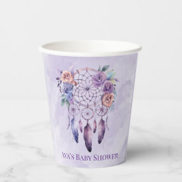 Violet Dreamcatcher und Blume Girl Baby Dusche Pappbecher