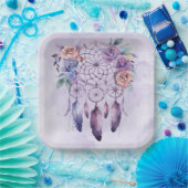 Violet Dreamcatcher und Blume Girl Baby Dusche Pappteller (Party)