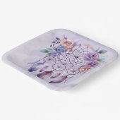 Violet Dreamcatcher und Blume Girl Baby Dusche Pappteller (Gewinkelt)