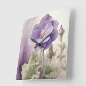 Violet Dreams Quadratische Wanduhr (Winkel)
