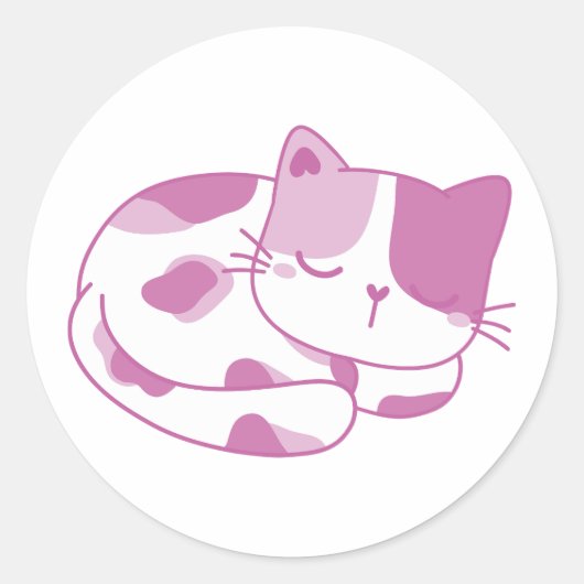 Violet Dreams: Schlafen Kitten Runder Aufkleber (Vorderseite)