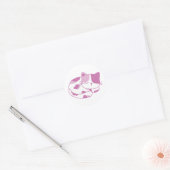 Violet Dreams: Schlafen Kitten Runder Aufkleber (Umschlag)