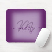 Violet Dusty Lila Minimal Name Monogramm Mousepad (Mit Mouse)