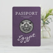 Violet Egypt Passport Wedding Save the Date (Stehend Vorderseite)