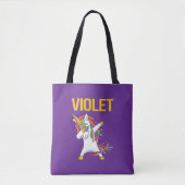 Violet Elegant Modern Funny Typography Tasche (Vorderseite)