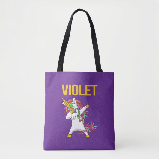 Violet Elegant Modern Funny Typography Tasche (Vorderseite)