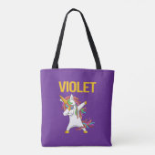 Violet Elegant Modern Funny Typography Tasche (Rückseite)