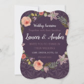 Violet Elegante Rosa Hochzeitskarte Save The Date (Vorderseite)