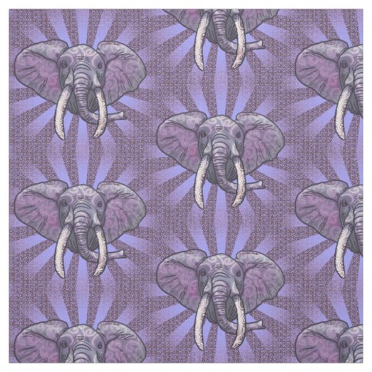 Violet Elephant Face Stoff (Muster)