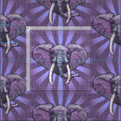 Violet Elephant Face Stoff (Kachel)