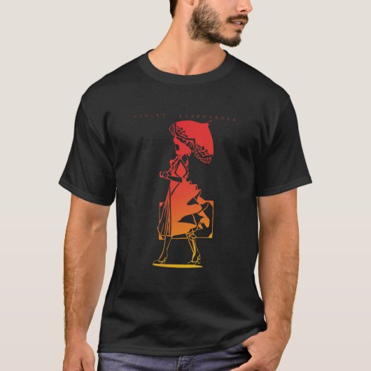 Violet Evergarden Sunset Siluet Anime Fan Art T-Shirt (Vorderseite)