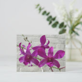 Violet Exotic Orchid Blume Postkarte (Stehend Vorderseite)