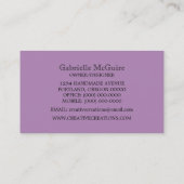 Violet Extravagant Geblüht Visitenkarte (Rückseite)