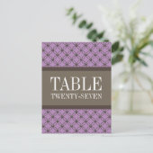Violet Extravagante Gitter Tischnummer Postkarte (Stehend Vorderseite)