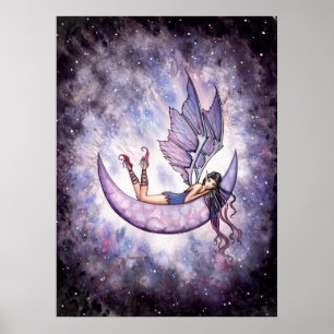 Violet Fairy auf dem Mond Poster von Molly Harriso