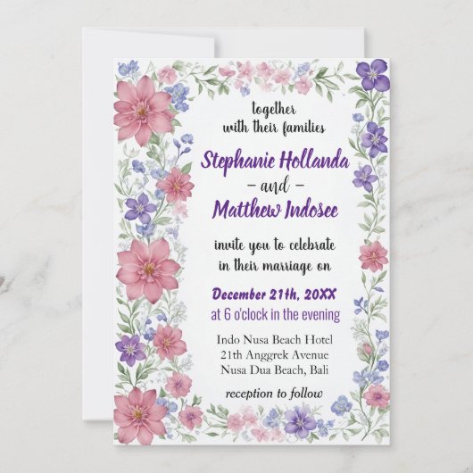 Violet Faithfulness Bescheidenheit Sanfter Power d Einladung (Vorderseite)