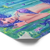 Violet Fantasy Mermaid Poster drucken Renee Lavoie (Ecke)