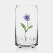 VIOLET Februar Birth Blume Individuelle Name Dosenglas (Rückseite)