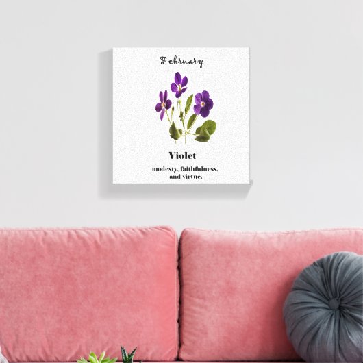 Violet Februar Geburt Blume Leinwand (Insitu (Wohnzimmer))