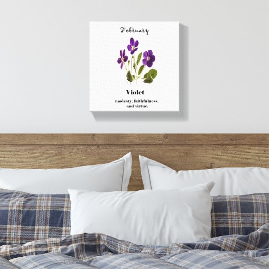 Violet Februar Geburt Blume Leinwand (Insitu (Schlafzimmer))