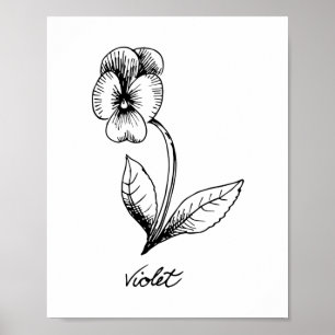 Violet Februar Geburtstag Poster