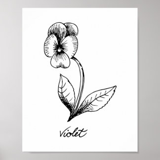 Violet Februar Geburtstag Poster