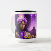 Violet Flame Angel Zweifarbige Tasse (Vorderseite Links)