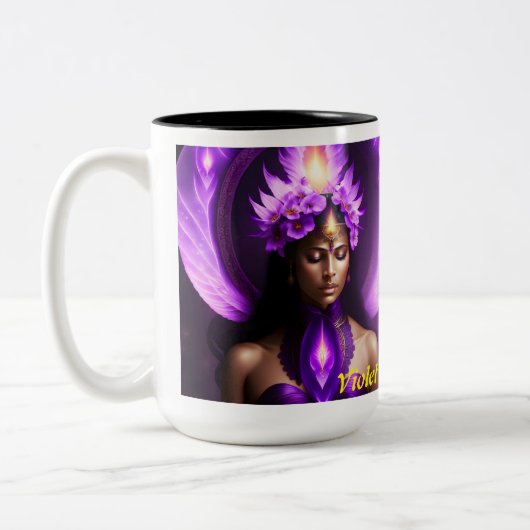 Violet Flame Angel Zweifarbige Tasse (Links)