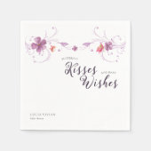 Violet Floral Butterfells Kisses & Wishs Baby Serviette (Vorderseite)