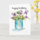 Violet Floral Geburtstagkarte Karte (Gelbe Blume)