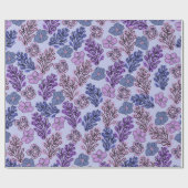 Violet Floral Geschenkpapier (Flach)