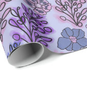 Violet Floral Geschenkpapier (Rolleneckpunkt)