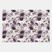 Violet Floral Geschenkpapier Set (Vorderseite)
