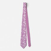 Violet Floral Pattern Custom Necktie Krawatte (Vorderseite)