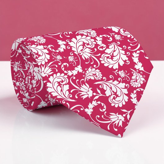 Violet Floral Pattern Custom Necktie Krawatte