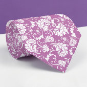 Violet Floral Pattern Custom Necktie Krawatte