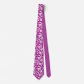 Violet Floral Pattern Custom Necktie Krawatte (Vorderseite)
