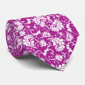 Violet Floral Pattern Custom Necktie Krawatte (Gerollt)