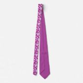 Violet Floral Pattern Custom Necktie Krawatte (Rückseite)