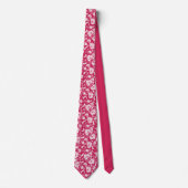 Violet Floral Pattern Custom Necktie Krawatte (Vorderseite)