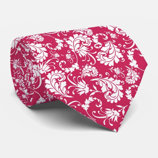 Violet Floral Pattern Custom Necktie Krawatte (Gerollt)