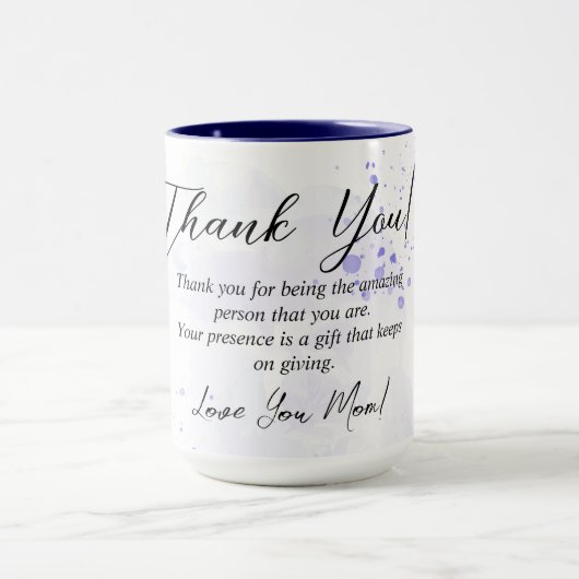 Violet Floral Vielen Dank Mama Geschenk Idee Tasse (Zentrum)
