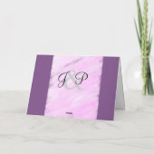 Violet Floral Watercolor Monogram Wedding Dankeskarte (Rückseite)