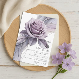 Violet Floral Wedding Invitation Einladung