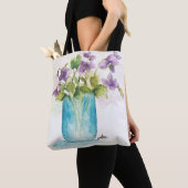Violet Florals All-Over-Print Schulter-Tasche Tasche (Von Nahem)