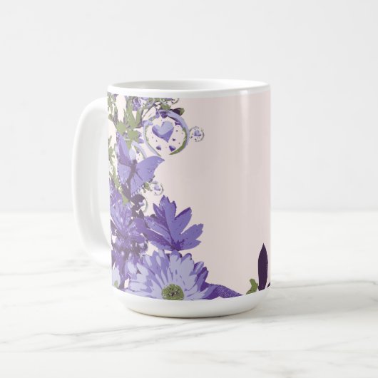 Violet Florals Kaffeetasse (Vorderseite Links)